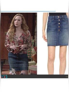 J BRAND denim buttonfly mini skirt AS SEEN ON TV raw edge size 30